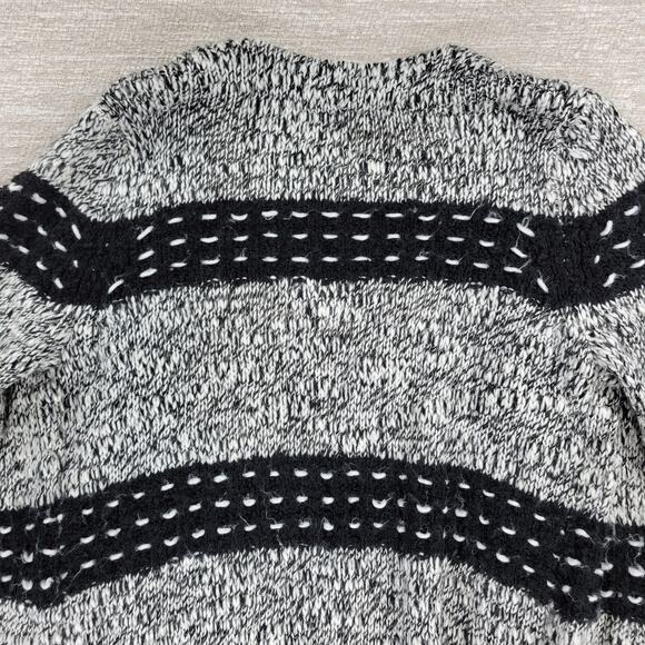 Two by Vince Camuto Chunky Knit Long Cardigan Sweater Black White Wool Blend L - Picture 16 of 16